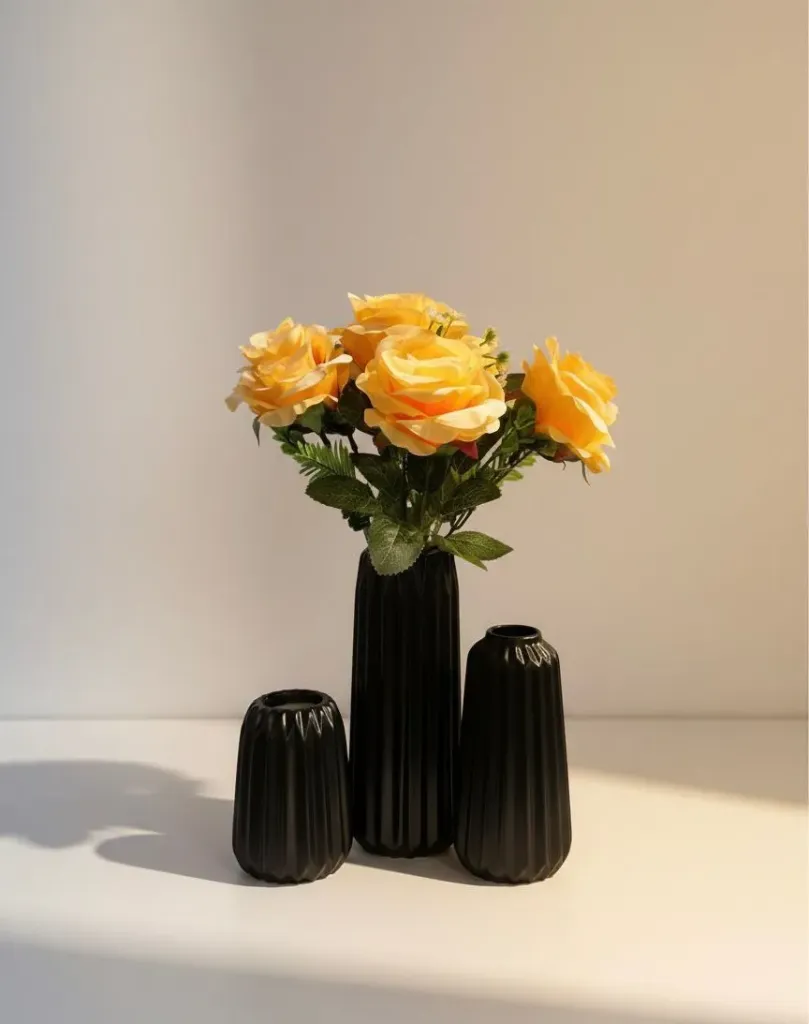 Black Ceramic Pot Set of 3
