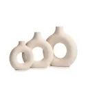 Hollow ring shaped vase set of 3