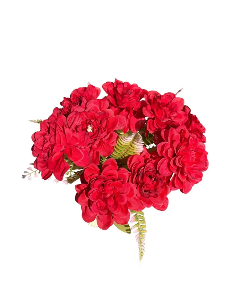 Premium Red Dahlia Floral Bunch (9 Stem)