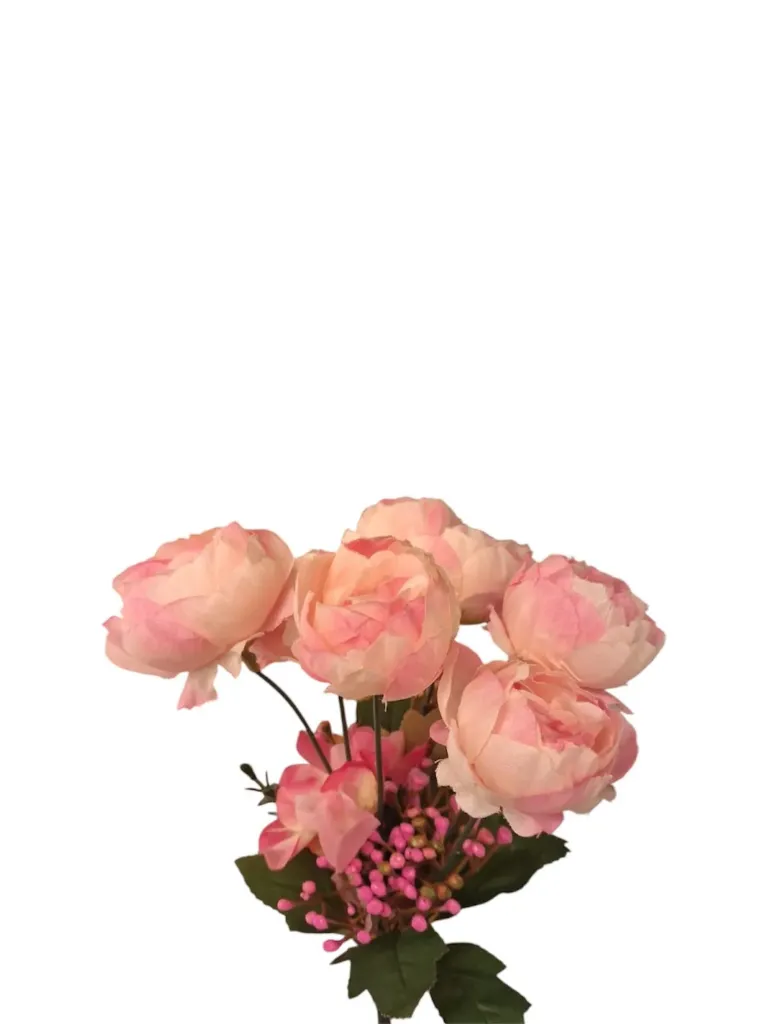 Blush Pink Peony & Berry Silk Bunch