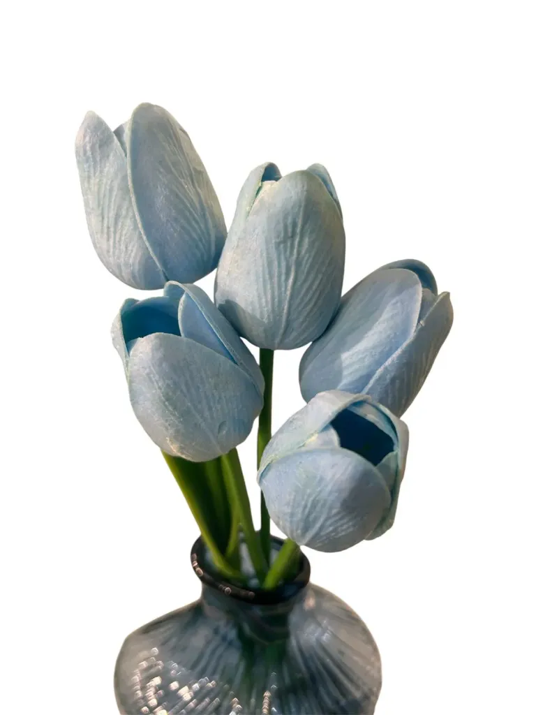 Sky Blue Artificial Tulips (set of 5)