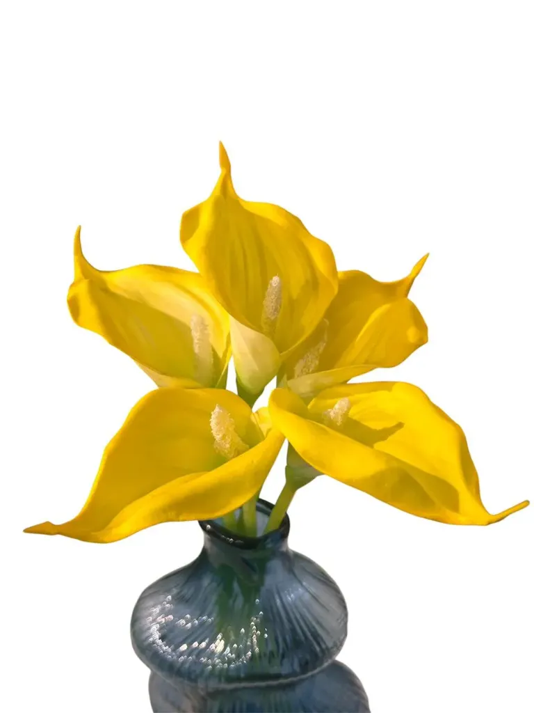 Artificial Radiant Yellow Calla Lilies bunch (set of 5)