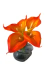 Artificial Sunset Orange Calla Lilies Bunch (set of 5)