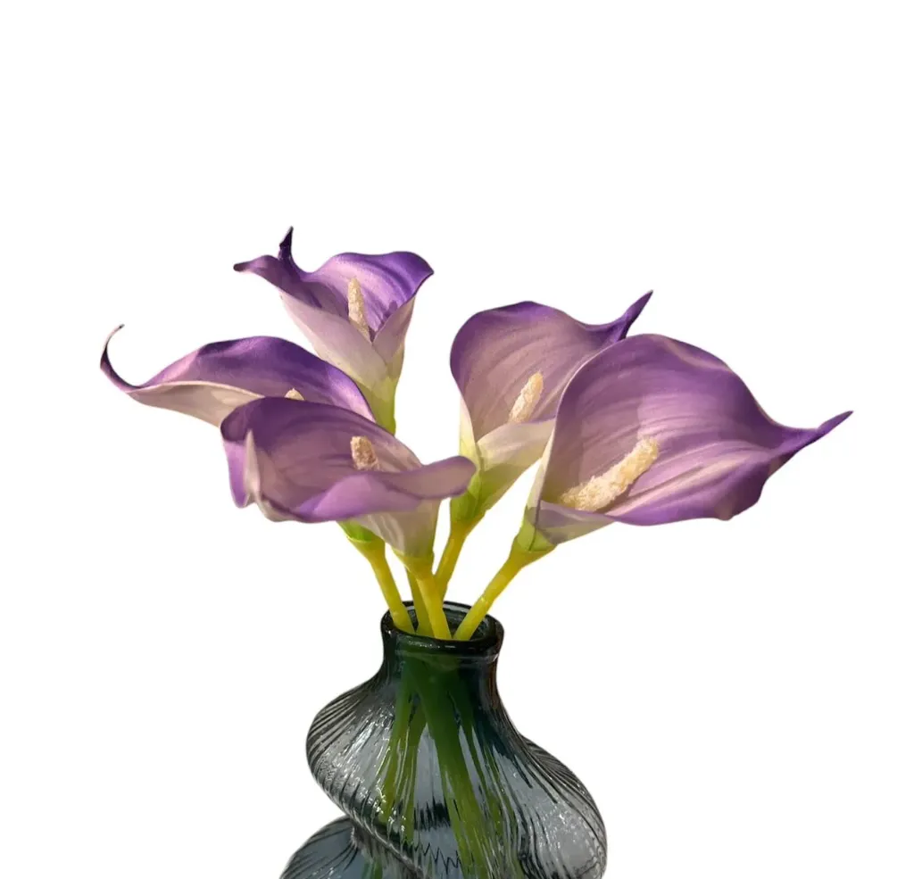 Artificial Royal Amethyst Calla Lilies Bunch (set of 5)