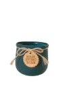 "Home Sweet Home" Teal Plastic Pot