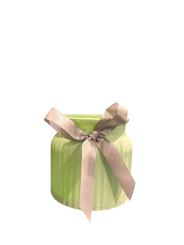Sage Ribbed plastic Vase